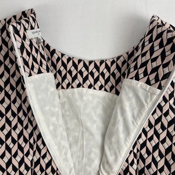 Gerard Darel Pink Black Argyle/Diamond Sun Dress Pleated Midi- 40 - Picture 4 of 13